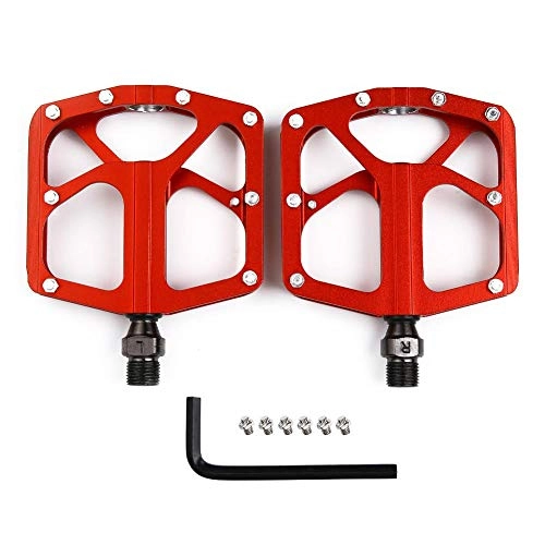 Mountain Bike Pedal : Jadeshay Pedals Road Mountain Bike Bicycle Pedals Aluminum Sealed Bearing 9 / 16 1Pair (Red)