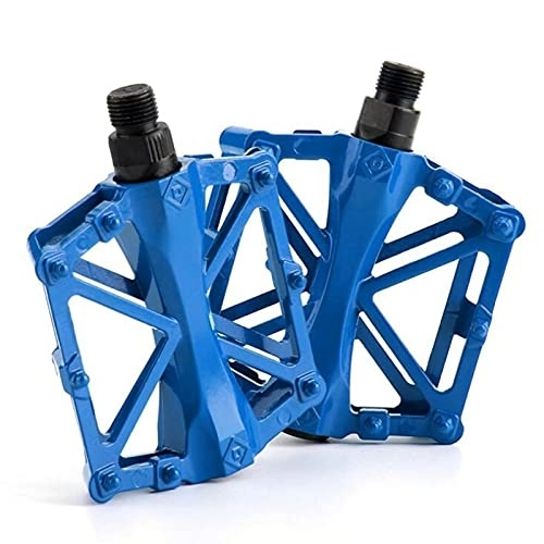 Mountain Bike Pedal : JBHURF Dead fly mountain bike pedals are lightweight, aluminum alloy non-slip bearings, pedals, pedals, non-slip bearings, pedal platforms, sealed bearing shafts, 9 / 16 inches (Color : Blue)