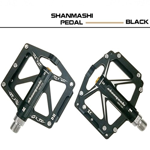 Mountain Bike Pedal : JESSIEKERVIN YY3 Double-sided Three Bearing Mountain Bike Pedal Aluminum Alloy Pedal Pedal Road Fixed Gear Bicycle Pedal (Color : Black)