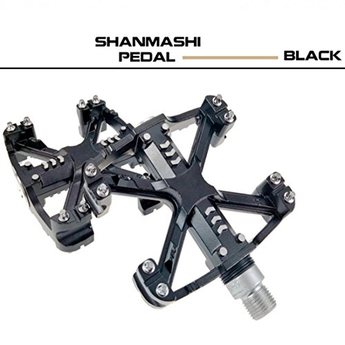 Mountain Bike Pedal : JESSIEKERVIN YY3 Fixed Gear Bicycle Pedal Aluminum Alloy Wide Bearing Pedal Universal Non-slip Mountain Bike Pedal (Color : Black)