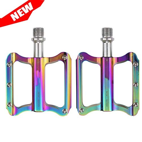 Mountain Bike Pedal : JHDUID Mountain Bike Pedals Road Bike Pedals 9 / 16" Sealed Bearing Lightweight Aluminum Alloy Platform Bicycle Metal Pedals Colorful Cycling Flat Pedal