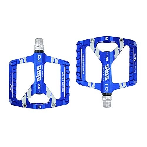Mountain Bike Pedal : JHYS Anti-Slip Durable Bicycle Pedals, 1Pair Ultra-Light Bicycle Road Mountain Bike Pedals Aluminum Alloy Anti-Slip Universal Bicycle Pedals For Bike Accessories (Blue)