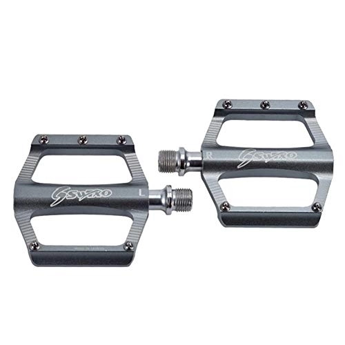 Mountain Bike Pedal : JHYS Cycle Platform Pedal, 1 Pair Professional Mountain Bike Pedals Lightweight Aluminium Alloy Bearing Pedals For Road Bicycle Cycling Accessories (Silver)