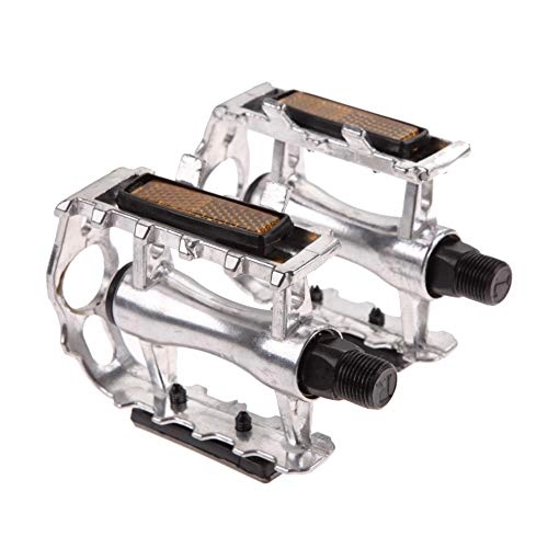 Mountain Bike Pedal : JHYS Cycle Platform Pedal, Bicycle Pedal 1Pair Ultralight Pedals Mountain Road Bike Part Pedal Cycling Aluminum Alloy Ultra-Light Bicycle Pedal (Silver)