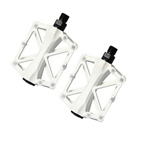 Mountain Bike Pedal : JHYS Cycle Platform Pedal, Bike Cycling Bearing Alloy Flat-Platform Pedals 9 / 16” Light Bicycle Bearing Pedal Quick Release Pedal Bicycle Mountain (White)