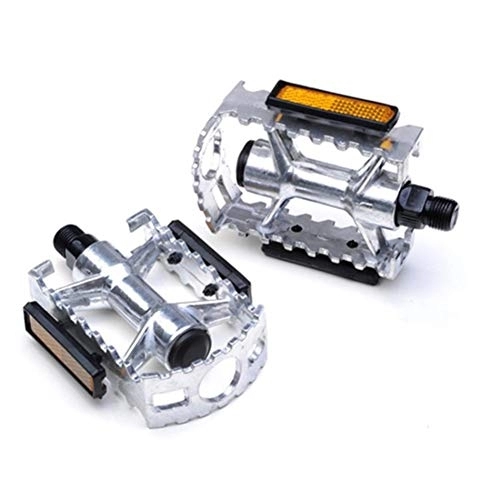 Mountain Bike Pedal : JHYS Cycle Platform Pedal, Flat Bike Pedals Road 9 / 16" Tough Sealed Bearings Bicycle Pedals Mountain Bike Pedals Wide Platform Pedales Accessories (Sliver)