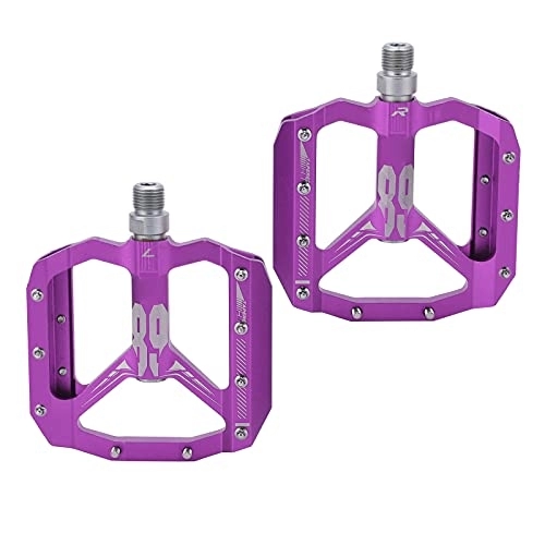 Mountain Bike Pedal : JINDI Platform Flat Pedals, Aluminum Alloy Bike Pedals CNC DU Bearing Safe Lightweight for Mountain Bike(Purple)