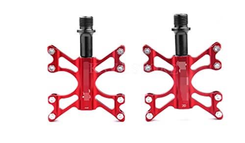 Mountain Bike Pedal : JINGHUI PENGSTOR Bicycle Pedal Aluminum Alloy Mountain Bike Pedal MTB Road Cycling Sealed 3 Bearings Pedals Fit For Ultra-Light Bicycle Parts (Color : XLHAEAHL-RED)
