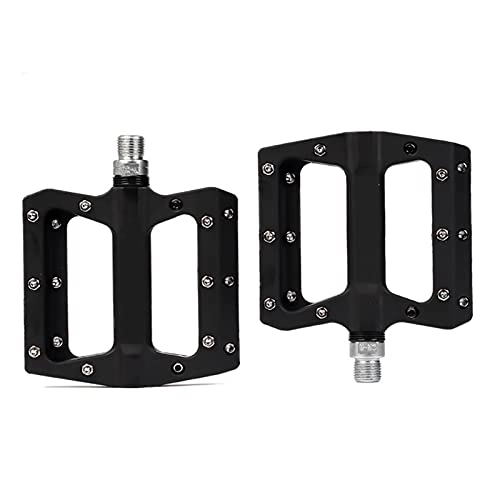 Mountain Bike Pedal : JINSP Bicycle pedals, A pair of bicycle pedals mountain bike universal bearing pedal bicycle accessories road bicycle pedals. (Color : Black)