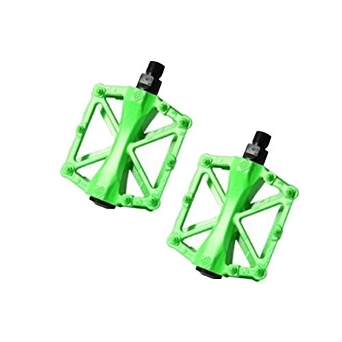 Mountain Bike Pedal : JINSUO Moonlight Star Bike Pedals -9 / 16 Inch Ultralight Aluminum Alloy Bicycle Bearing Pedals Quick Release For Road Mountain Bike (Color : Green)