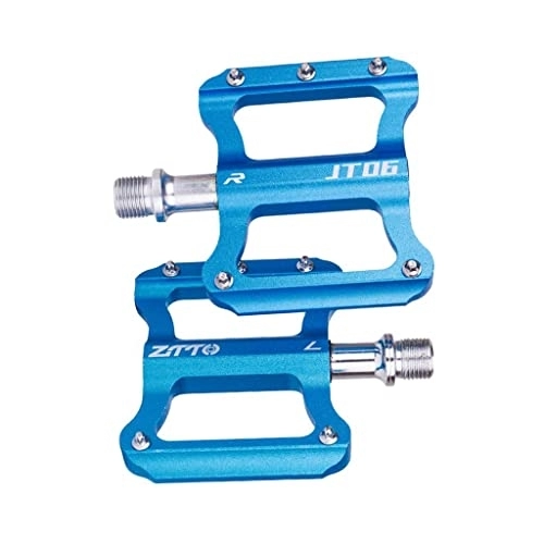 Mountain Bike Pedal : JISADER Mountain Bike Pedals with Non-Slip Studs, 9 / 16 Inch Aluminum Pins, Blue