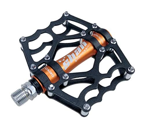 Mountain Bike Pedal : Jiyi Mountain Bike Bicycle Pedals, Bicycle Aluminum Alloy Pedals Indoor Dynamic Bicycle Anti-Skid Pedals Black orange