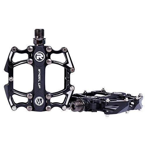 Mountain Bike Pedal : JNTM Bicycle Pedals, Lightweight Sealed Bearing Non-Slip Nail Waterproof High Strength Aluminum Alloy Mountain Bike Pedals Widening The Pedal for MTB Travel Cycle-Cross Bikes, Etc