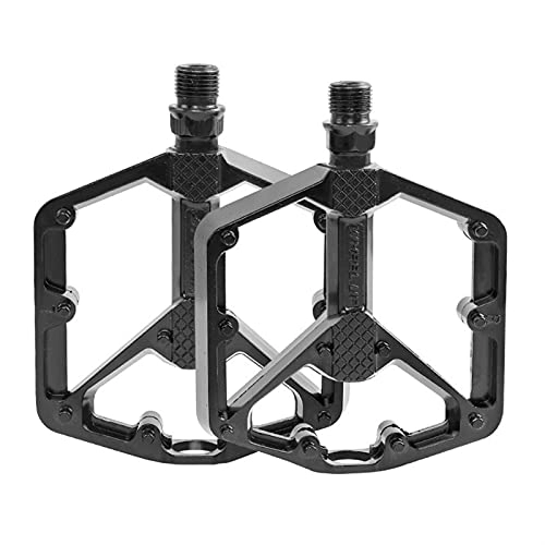 Mountain Bike Pedal : JNXFUZMG Pedals Cycling Bike Bicycle Pedals Aluminum Alloy Pedal Wide Platform Fitting B- m x M t-b Mountain Bike Pedal Bicycle Parts Accessories (Color : Black)