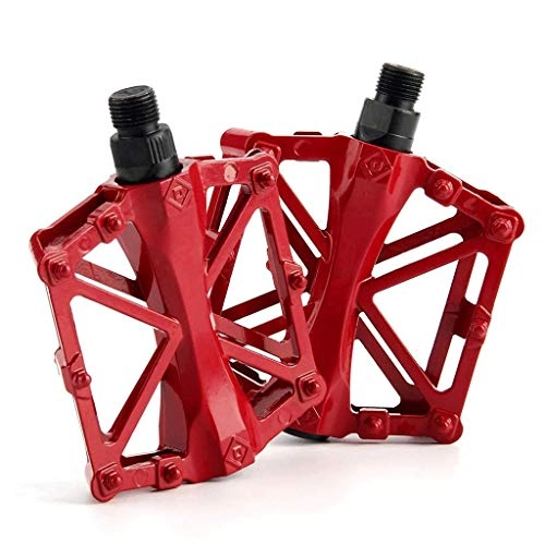 Mountain Bike Pedal : Jokeagliey Bicycle Pedals, Mountain Bike Aluminum Alloy, X-Shaped Bearing Pedal Riding Equipment Accessories, Red