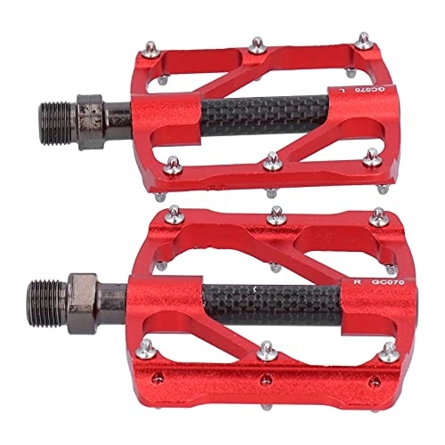 Mountain Bike Pedal : Jopwkuin Mountain Bike Pedals, Labor‑saving Smoothly Wear‑resistant Bicycle Flat Pedals for Road Mountain BMX MTB Bike(Red)