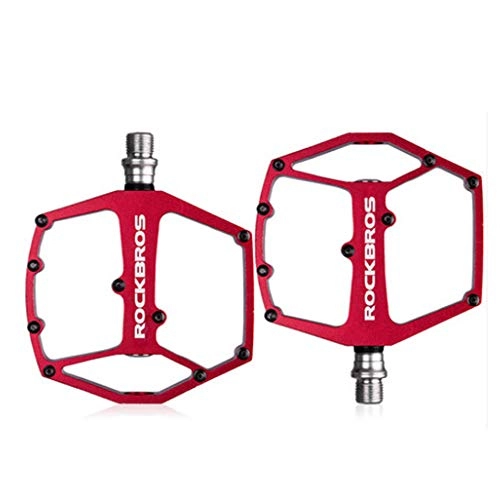 Mountain Bike Pedal : JSX Ultralight Aluminum Alloy Non-Slip Mountain Bike Pedals, Hollow Sealed Bearing 9 / 16 Bicycle Pedals for Road BMX MTB Fixie Bikes, Red