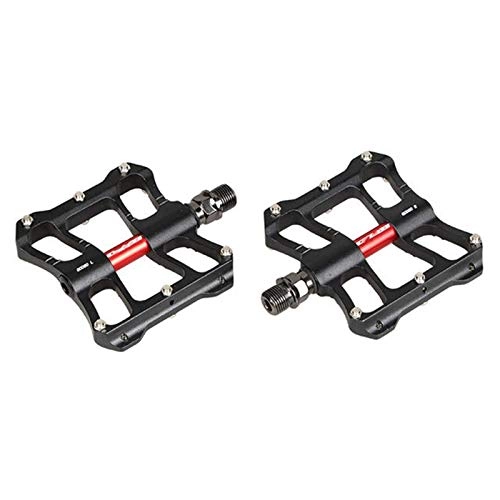 Mountain Bike Pedal : Jtoony Bicycle Pedals 4 Bearings Cr-Mo Axle Bicycle Pedals Anti-slip Ultralight CNC Aluminum Alloy Bike Pedals (Size:96.5 * 78mm; Color:Black)