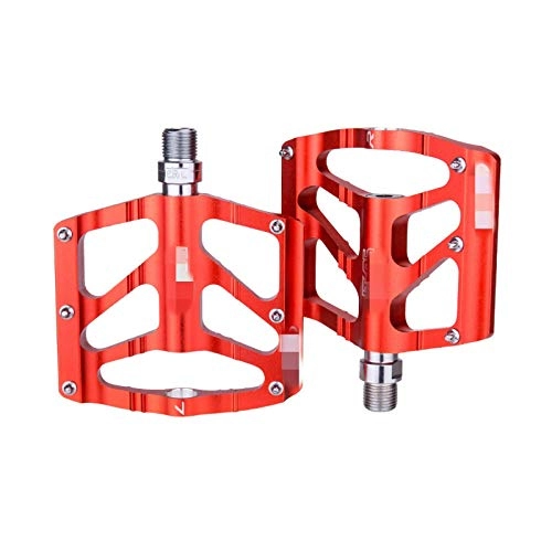Mountain Bike Pedal : Jtoony Bicycle Pedals High Strength Aluminum Alloy Wide Non-slip Bicycle Pedals Mountain Bike Pedals Bike Accessories Bike Pedals (Size:98.3 * 87.7 * 18mm; Color:Red)