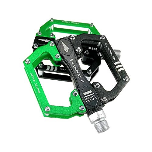 Mountain Bike Pedal : Jtoony Bike Pedals Mountain Bike Pedals 1 Pair Aluminum Alloy Antiskid Durable Bike Pedals Surface For Road BMX MTB Bike 4 Colors (SMS-CA150) Bicycle Pedals (Color : Green)
