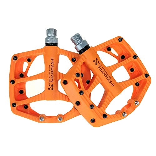 Mountain Bike Pedal : Jtoony Bike Pedals Mountain Bike Pedals 1 Pair Aluminum Alloy Antiskid Durable Bike Pedals Surface For Road BMX MTB Bike 5 Colors (SMS-NP-1) Bicycle Pedals (Color : Orange)