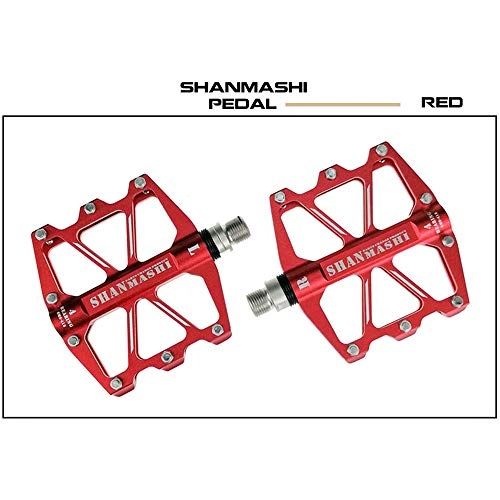 Mountain Bike Pedal : Jtoony Bike Pedals Mountain Bike Pedals 1 Pair Aluminum Alloy Antiskid Durable Bike Pedals Surface For Road BMX MTB Bike 6 Colors (SMS-418) Bicycle Pedals (Color : Red)