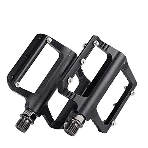 Mountain Bike Pedal : JTRHD Mountain Bike Flat Pedals Lightweight Fiber Mountain Bike Pedals Road Cycling Bicycle Pedals Anti-Slip Pins Surface (Color : Black, Size : 100x85x15mm)