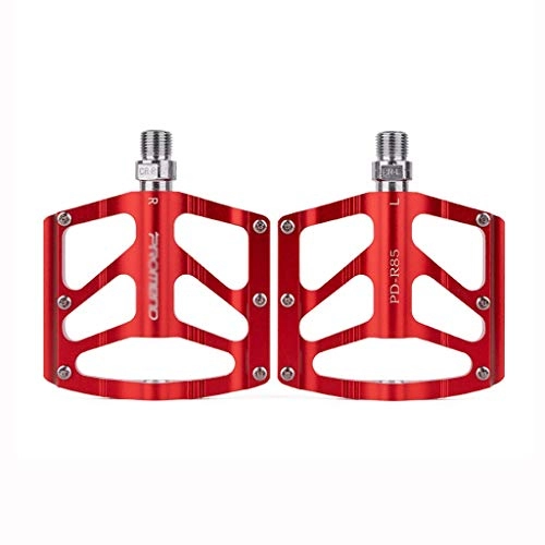 Mountain Bike Pedal : JTSYUXN Bicycle Pedals, Aluminum Mountain Bike Pedals with Anti-Slip Durable Sealed Bearing Axle for Mountain Bike BMX MTB Road Bicycle (Color : Red)