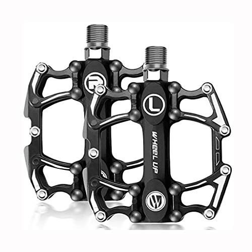 Mountain Bike Pedal : JTSYUXN Bike Pedal Metal, 9 / 16 Inch Non-Slip Wide Plus Aluminium Alloy Flat Cycling Pedals Sealed Bearing For Mountain BMX Road Accessories Bicycles