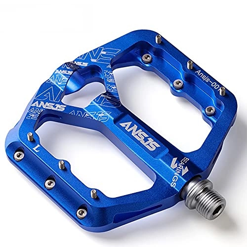 Mountain Bike Pedal : JTXQSI Bicycle Pedal, Bearing Mountain Bike Pedal Platform Bicycle Flat Alloy Pedal (Color : 3 Bearings-Blue)