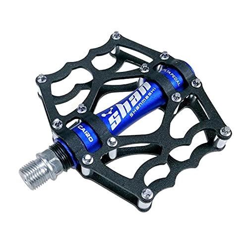 Mountain Bike Pedal : JTXQSI Bicycle Pedal, SMS Bicycle Bicycle Bicycle Pedal Ultra-light Sealed Bearing Aluminum Alloy Pedal Durable Broadened Area Bicycle Mountain Bike Parts (Color : Blue)