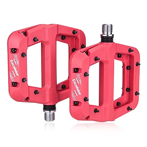 Mountain Bike Pedal : JTXQSI Bicycle Pedals, Aluminum Alloy Bicycle Pedals, Riding Pedals, Mountain Bike Pedals, Durable Pedals, Non-slip Pedal Accessories (Color : Type 5 Red)