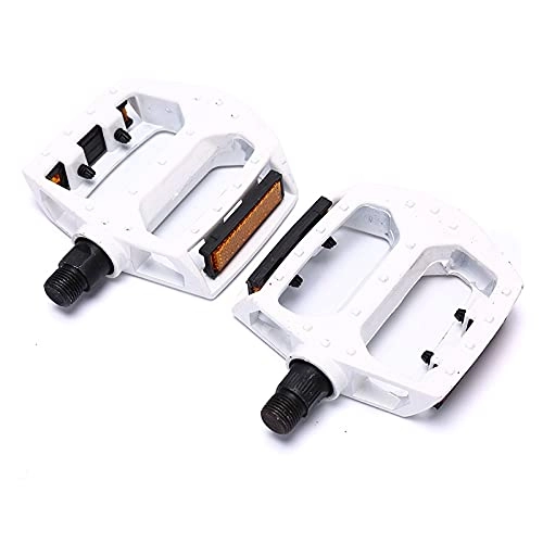 Mountain Bike Pedal : JTXQSI Bicycle Pedals, Bicycle Pedals, Mountain Bike Aluminum Pedals, Flat Pedals For Riding, Bicycle Pedals (Color : White)