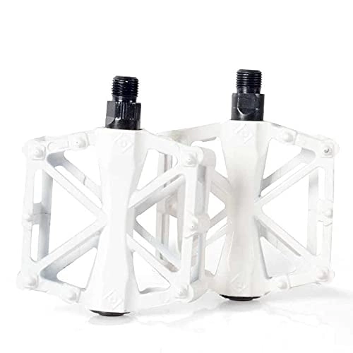 Mountain Bike Pedal : JTXQSI Bicycle Pedals, Bicycle Pedals, Ultra-light Sealed Bearings, Non-slip Aluminum Alloy Wide Platform Pedals, Quick Release Mountain Bike Bicycle Pedals (Color : White)
