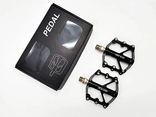 Mountain Bike Pedal : JTXQSI Mountain Bike Pedals, Bicycle Pedals, Aluminum Pedals Are Suitable For Mountainous Cities, Hybrid Bicycle Pedals (Color : Black)