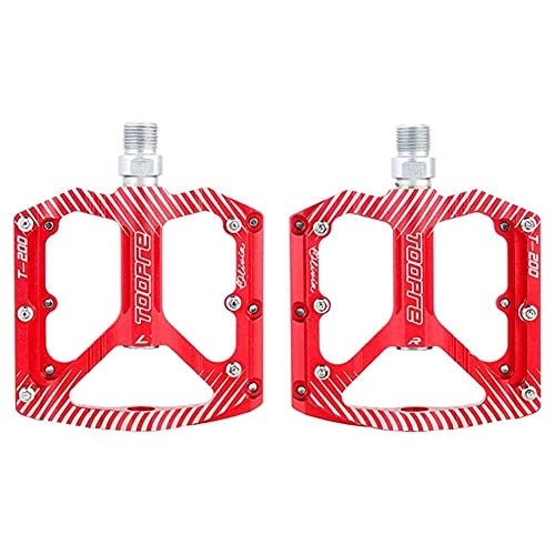 Mountain Bike Pedal : junmo shop 1 Pair Aluminum Alloy Bike Pedals Anti-Slip Mountain Bicycle Pedals with Big Platform Pedals Replacement Accessories for Cycling BMX MTB Road Bike Bicycle Red