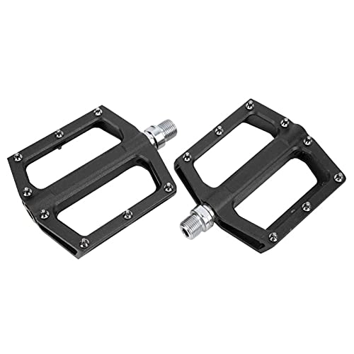 Mountain Bike Pedal : JYLSYMJa 2pcs Mountain Bike Pedals, Lightweight Platform Flat Pedals Sealed Bearing Pedals Non‑Slip Aluminum Alloy Bicycle Platform Flat Pedals, Strong and Durable(Red)
