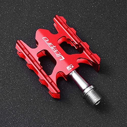 Mountain Bike Pedal : JZTOL Lightweight Mountain Bike Pedals Aluminum Bearing Bicycle Pedals Road Bike Pedals (Color : Red)