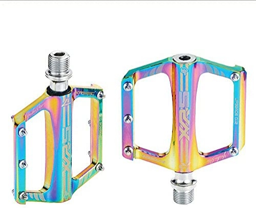 Mountain Bike Pedal : JZTOL Mountain Bike Pedals, MTB Pedals Road Bicycle Pedals Ultra Lightweight, Strong Colorful CNC Machined 9 / 16" Screw Thread Spindle Aluminium Alloy For Outdoor Riding