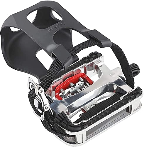 Mountain Bike Pedal : JZTOL Pedal - Hybrid Pedal With Clips And Straps Spd Bike Pedals Suitable For Indoor Exercise Bike Spin Bike And All Bikes With 9 / 16" Axles