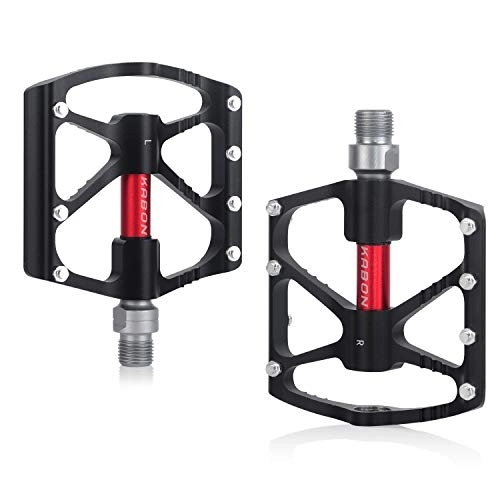 Mountain Bike Pedal : KABON MTB Pedals, Non-Slip and Durable Bicycle Pedals, Mountain Bike Platform Pedals, 9 / 16 Inch for MTB Road Bike BMX, Trekking Pedals