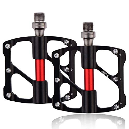 Mountain Bike Pedal : kaige Bike Pedals Platform Cycling Bicycle Pedals MTB Mountain Road Bike Pedals Sealed Bearing Aluminium Alloy 9 / 16'' WKY (Color : Black)