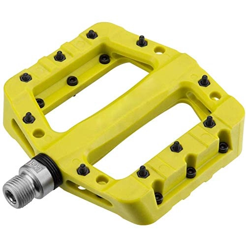 Mountain Bike Pedal : kaige MTB Pedals Mountain Bike Pedals Lightweight Nylon Fiber Bicycle Platform Pedals for BMX MTB 9 / 16" WKY (Color : Yellow)