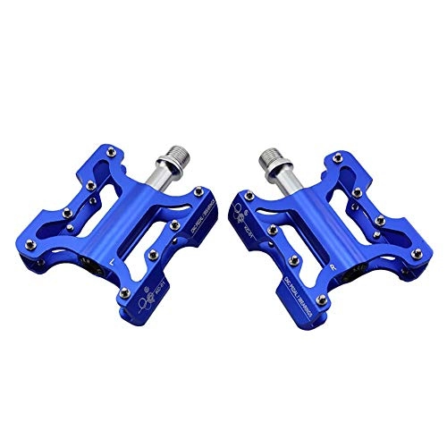 Mountain Bike Pedal : kaige Non-Slip Mountain Bike Pedals, Ultra Strong Colorful Cr-Mo CNC Machined 9 / 16" 3 Sealed Bearings for Road BMX MTB Fixie Bikes WKY (Color : Blue)