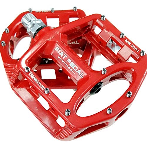 Mountain Bike Pedal : KANGJIABAOBAO Bicycle Pedal Bike Pedal, Durable Bike Bicycle Pedals Road Bike Pedals Black Blue Red Silver Cycling Bike Pedals (Color : Red, Size : One size)