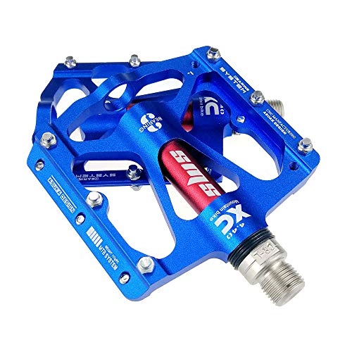 Mountain Bike Pedal : KANGJIABAOBAO Bicycle Pedal Outdoor Fashion Mountain Bike Pedals 1 Pair Aluminum Alloy Antiskid Durable Bike Pedals Surface For Road BMX MTB Bike 5 Colors (SMS-4.40) Bike Pedals, (Color : Blue)