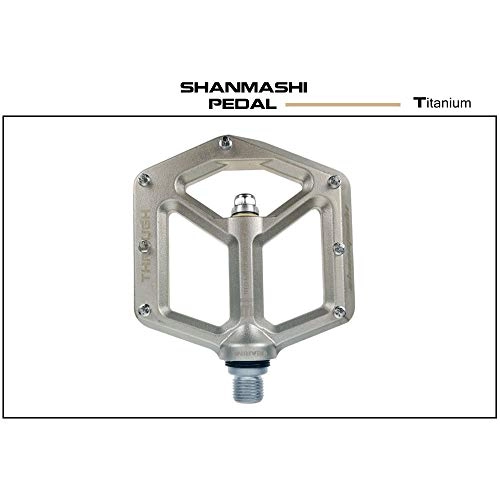 Mountain Bike Pedal : KANGJIABAOBAO Bicycle Pedal Outdoor Fashion Mountain Bike Pedals 1 Pair Aluminum Alloy Antiskid Durable Bike Pedals Surface For Road BMX MTB Bike 6 Colors (SMS-31) Bike Pedals, (Color : Titanium)
