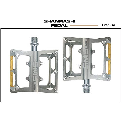 Mountain Bike Pedal : KANGJIABAOBAO Bicycle Pedal Outdoor Fashion Mountain Bike Pedals 1 Pair Aluminum Alloy Antiskid Durable Bike Pedals Surface For Road BMX MTB Bike 8 Colors (SMS-361) Bike Pedals, (Color : Titanium)