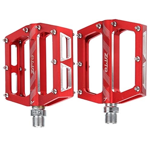 Mountain Bike Pedal : Kays Mountain Bike Pedal Aluminum Alloy Bearings Pedal Road Cycling Flat Pedal Bike Bicycle Adapter Parts - Red