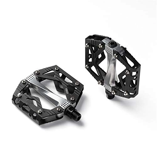 Mountain Bike Pedal : KB031 Ultralight Bicycle Pedals Flat Alloy Pedals Mountain Bike Pedals 9 / 16"Sealed Bearings Pedals Non-Slip Flat Pedals (Color : A013 Black)